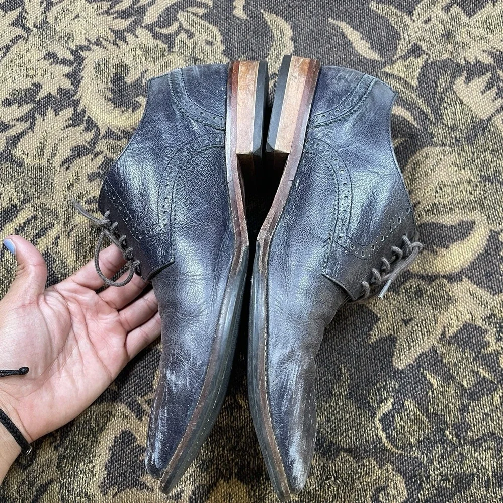 Cole Haan Williams Medallion 2 Lace Up Oxford Navy Blue leather Shoes Men's 9